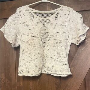 Solitaire Cream Crochet Women's Blouse